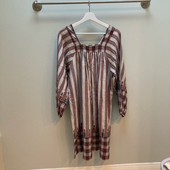 Mes Demoiselles Paris Talulla Embroided Dress Tartan Ecru Free People FR 38 (US6 - Picture 3 of 8